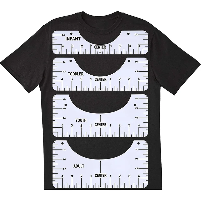 

✅4pcs/set T-Shirt Alignment Ruler Guide Fabric DIY Chart Sewing Ruler Tool Multifunctional Tailor Accessories Measuring Ruler