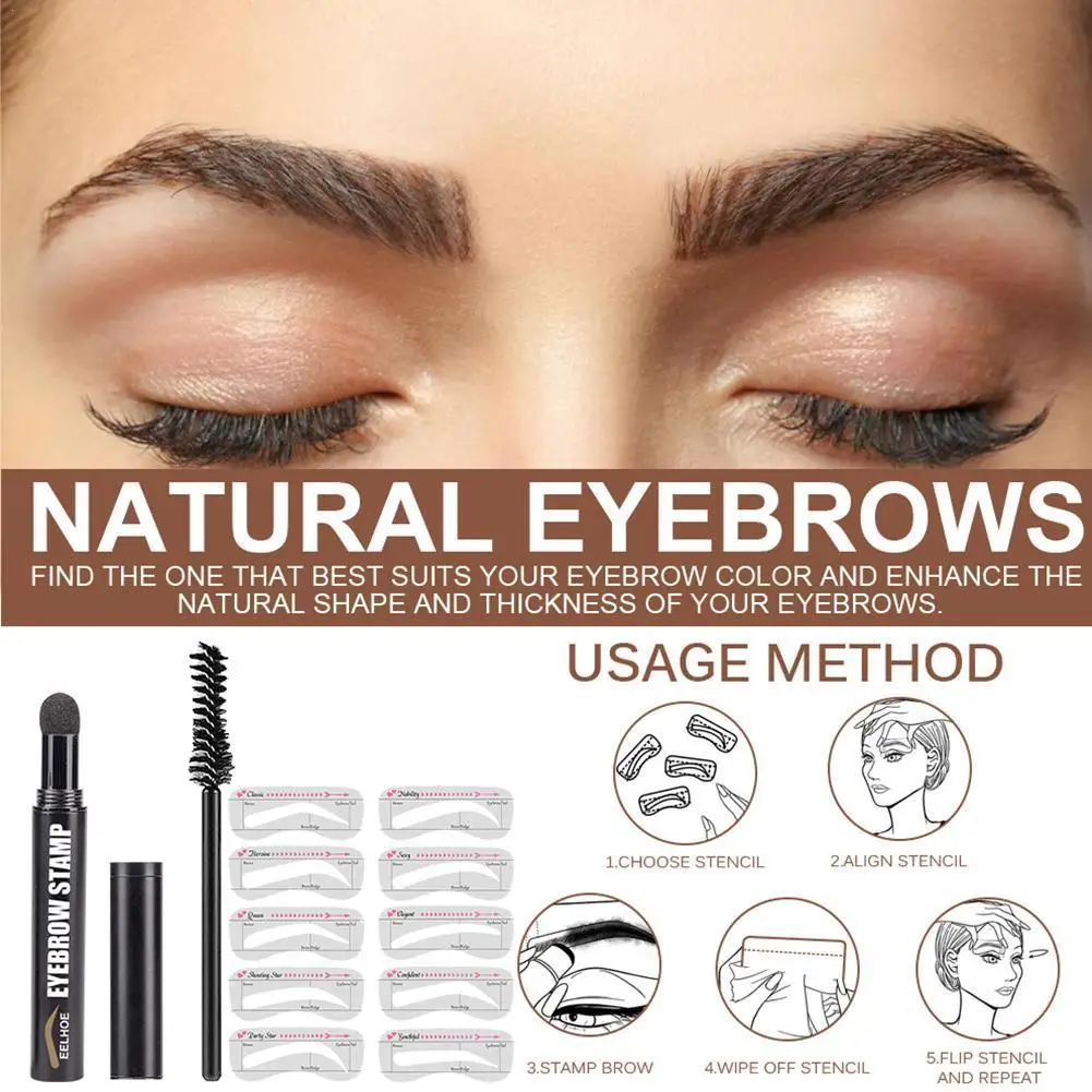 

Instant Eyebrows Eyebrow Stamp Pen Kit 6 Kind Eyebrow Stencil Shaping Waterproof Brow Powder Eye Eyebrow Definer Brow Powder N6