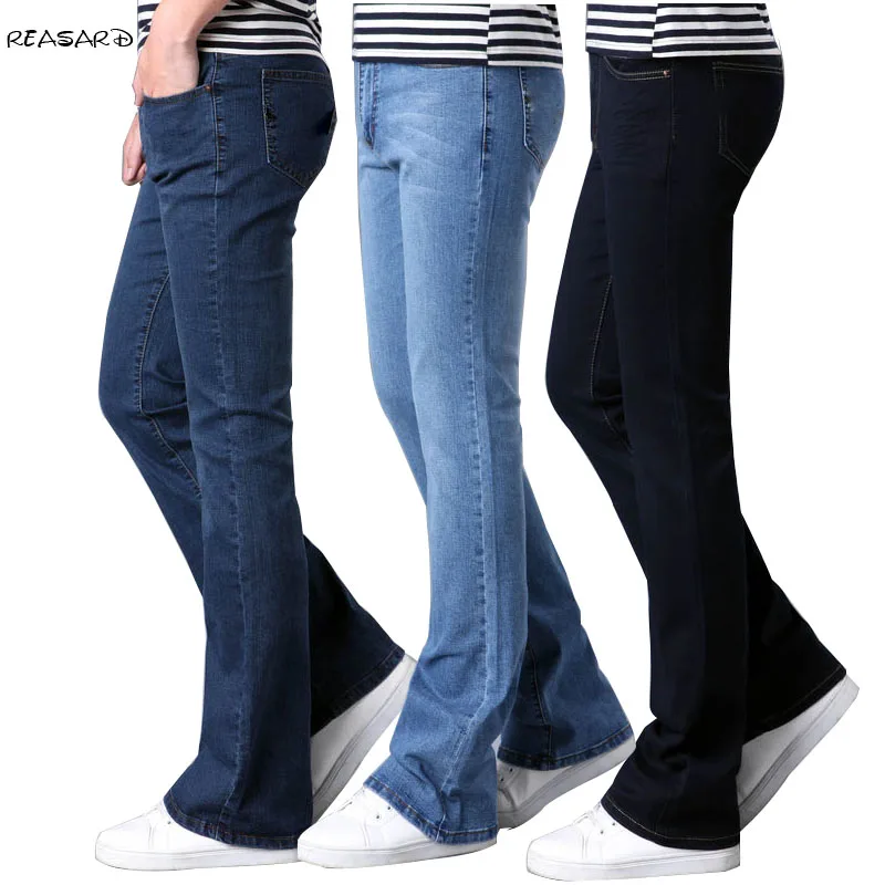 

Джинсы-клеш мужские, летние, тонкие, с широкими штанинами, большого размера s 27-32, 33, 34, 2020