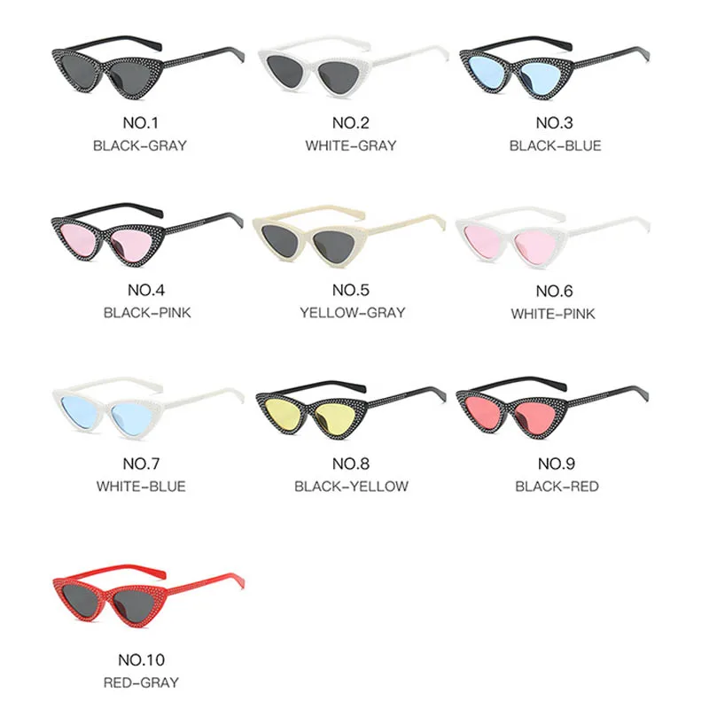 

Q 2020 Cat Eye Women Sunglasses Fashion Glasses Vintage Multicolor Brand Design Goggles Luxury Eyewear Shades Oculos