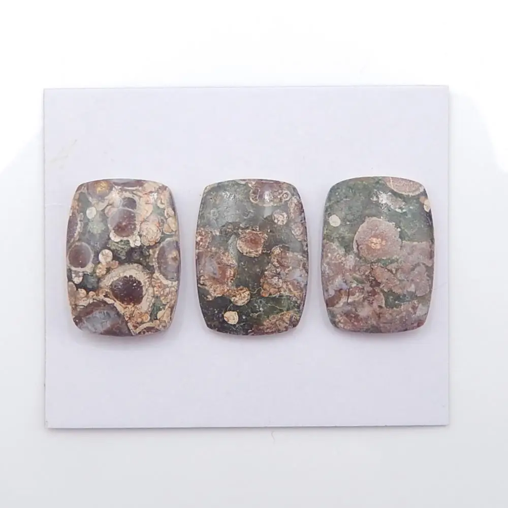 

3 PCS Semi-precious stones, Jewelry accessories Mushroom Jasper Cabochons 25x18x5mm11.6g