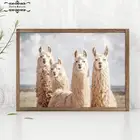 Плакат с забавными животными, альпака, лама, холст, принты, черно-белая живопись, картины на стену для детской, современный домашний Настенный декор