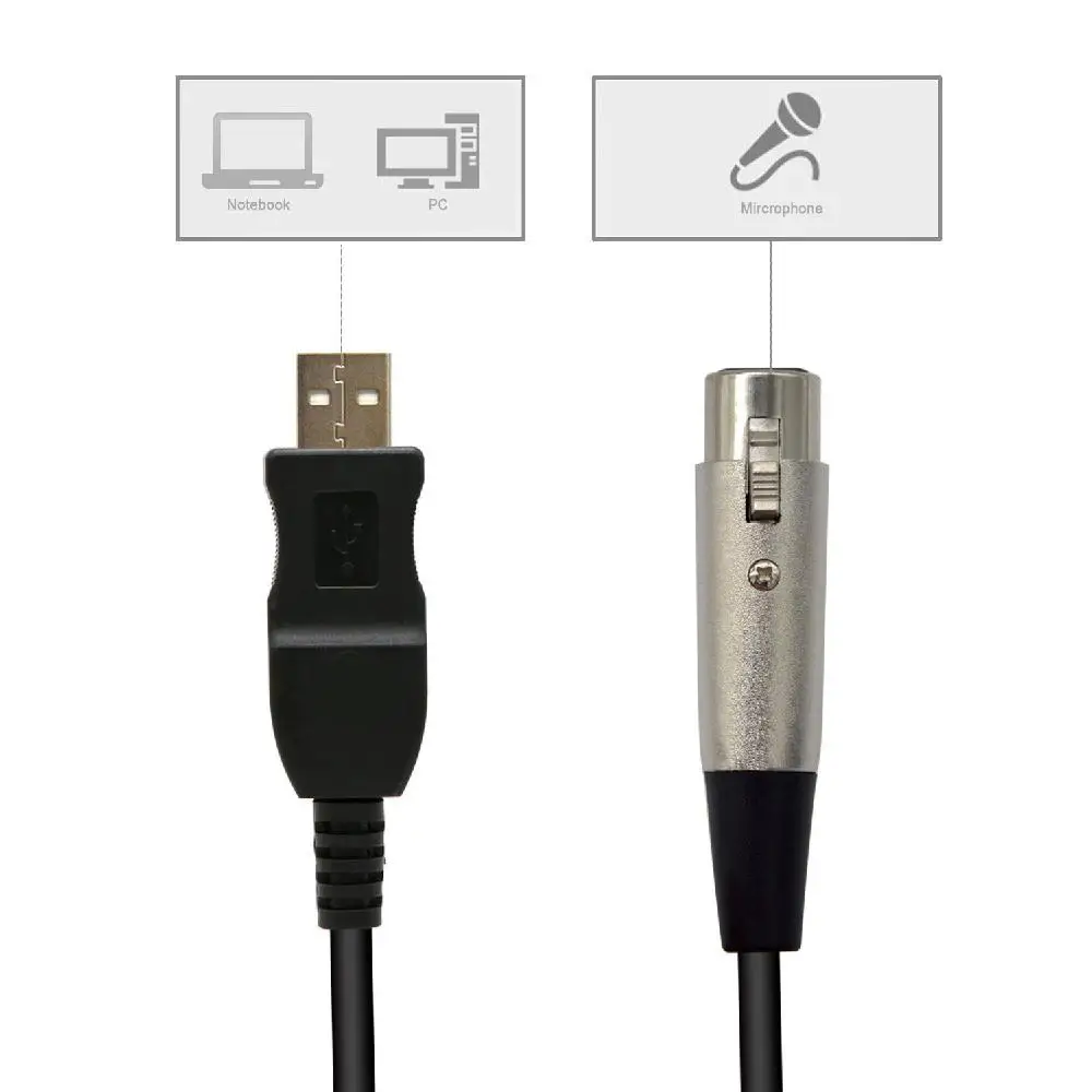 USB Male to XLR Female Cable Cord Adapter Microphone MIC Link Studio Audio microphone cable r57 | Электроника