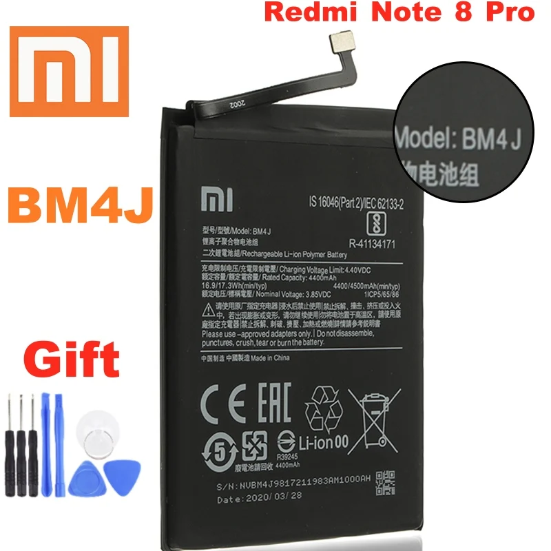 100% Оригинальный аккумулятор 4500 мАч BM4J для Xiaomi Redmi Note 8 Pro Note8 оригинальный сменный
