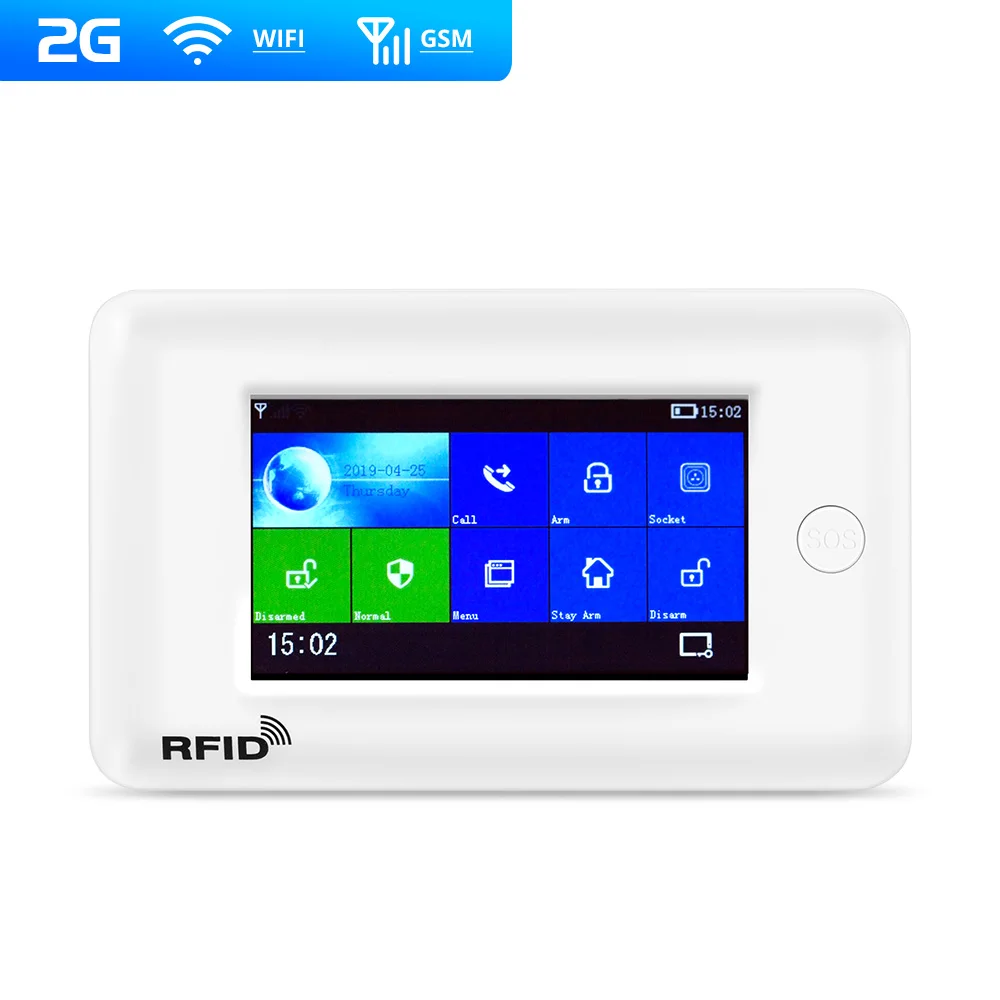 2G panel PG106 3G2G GSM WiFi домашняя сигнализация DIY комплект Солнечная Сирена ip-камера поддержка приложение управление RFID карта наружная камера датчик дыма - Цвет: 2G panel