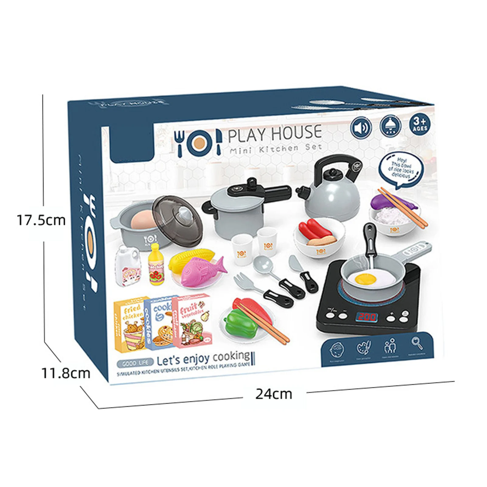 

29PCS Children Kitchen Pretend Toys Simulation Kitchen Food Cookware Pot Pan Kids Pretend Play Kitchen Set Toys For Girls Boys