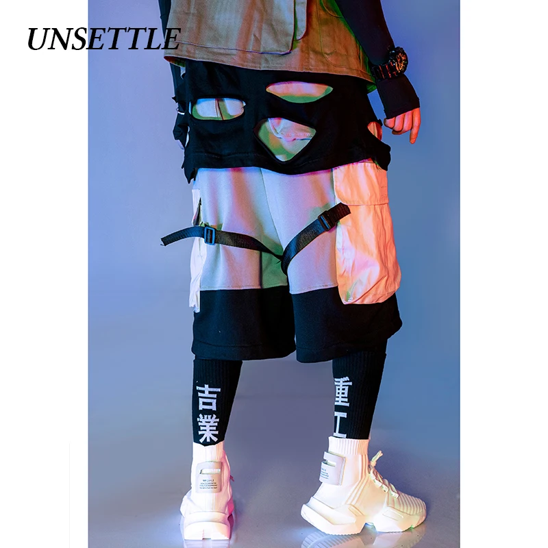 UNSETTLE 2020SS летние мужские хип хоп джоггеры шорты в уличном стиле с карманами
