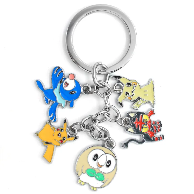 Брелок с покемоном Entei Eevee Swablu Piplup Poke Ball Pikachu Ash Ketchum Rowlet милый забавный мультфильм металлический брелок Аниме подвеска