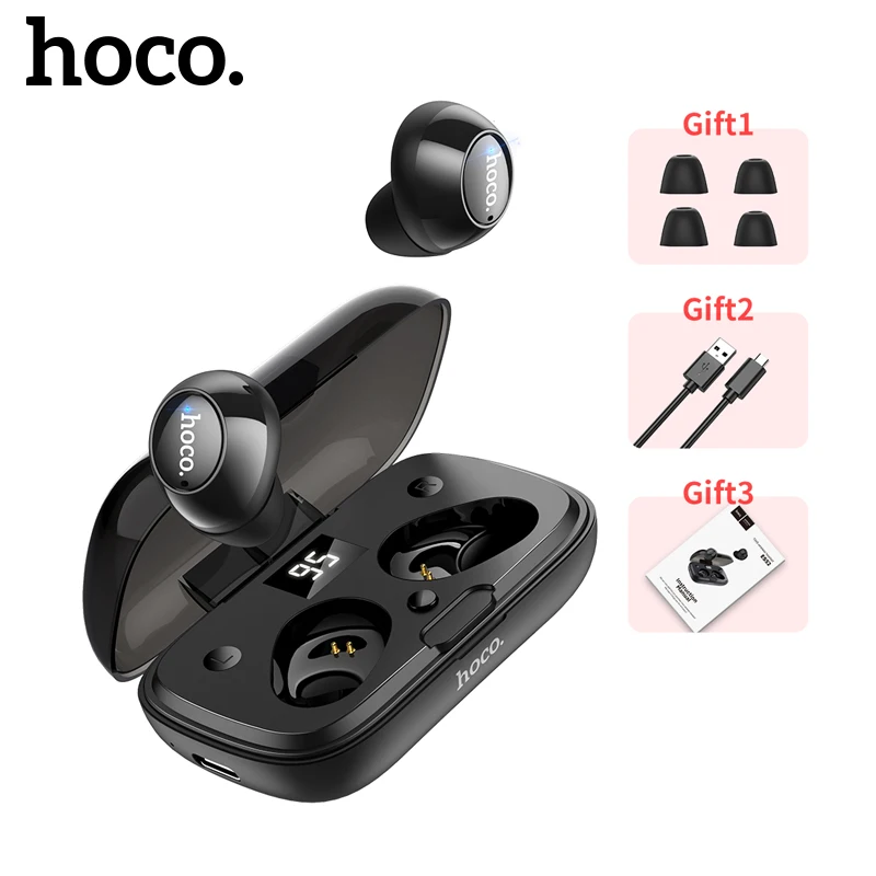 

Hoco TWS Bluetooth 5.0 Earphone Wireless Earbuds Sport Handfree Hi-Res Audio Headphone With Charging Box Long Standby Earphone