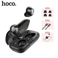 hoco tws bluetooth 5 0 earphone wireless earbuds sport handfree hi res audio headphone with charging box long standby earphone