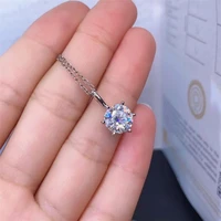 moissanite pendant 925 sterling silver necklace 1ct d color vvs lab diamond fine jewelry for women engagement anniversary gift