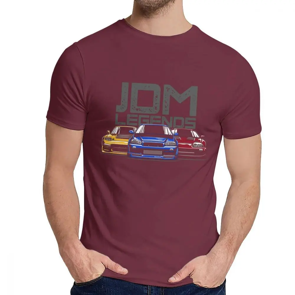 Модная дизайнерская футболка JDM Legend Классическая Японская спортивная футболка в стиле хип-хоп - Цвет: Бургундия