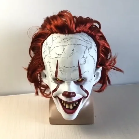 Джокер Pennywise светодиодная маска Хэллоуин маска для вечеринки Костюм Опора Маска ужаса латексная страшная для вечеринки реквизит маска на Хэллоуин