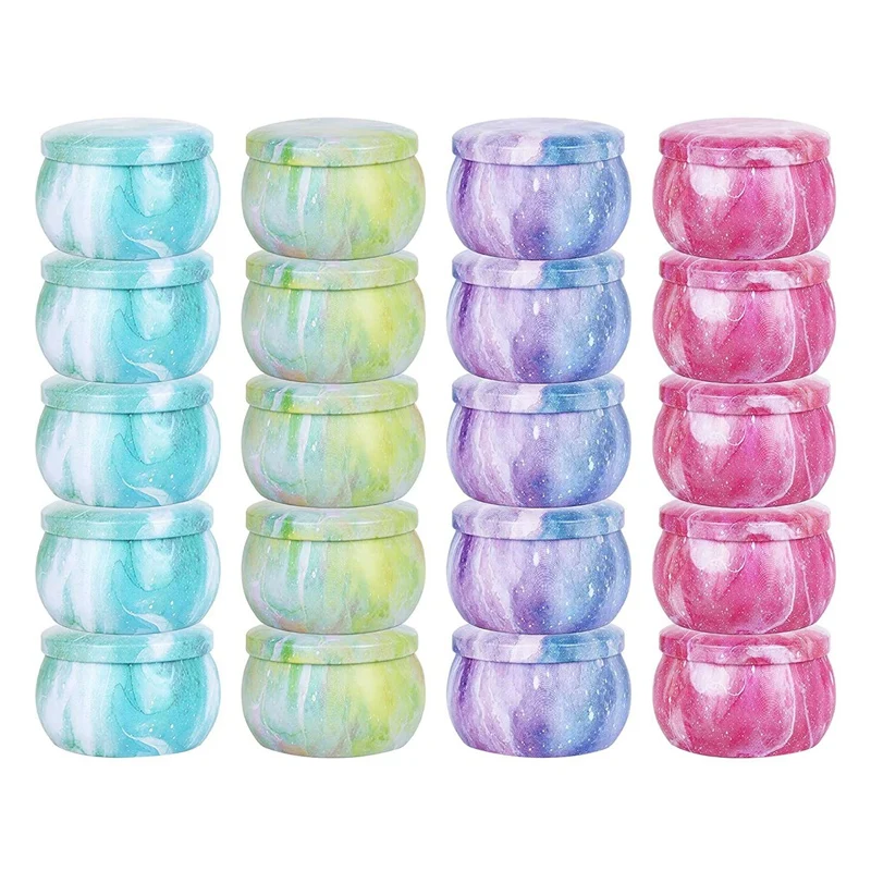 

20 PCS Candle Tin Cans 4.4 Oz Metal Empty Candle Jars with Lids Round Containers for Making Candles Bulk Crafts Storage