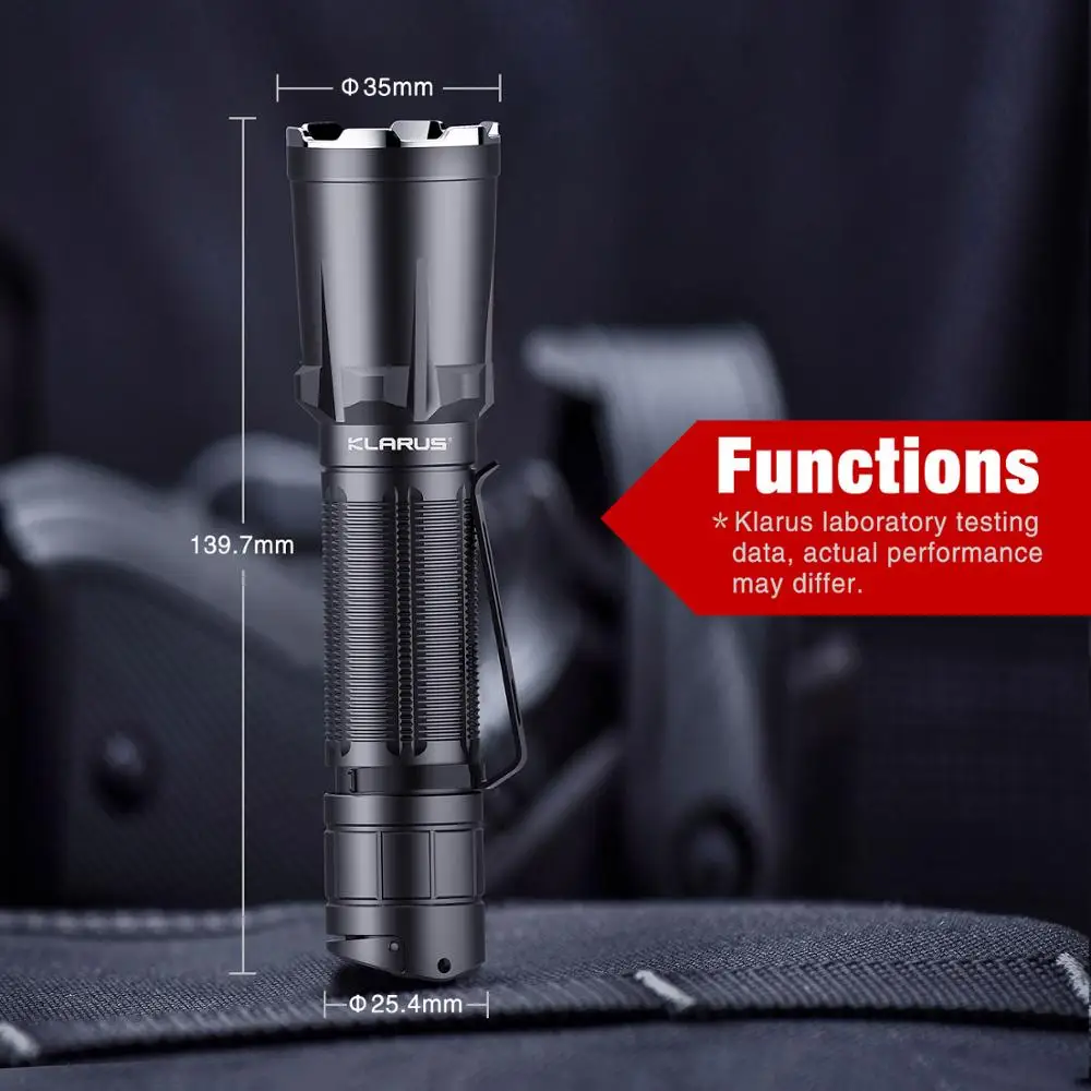 Тактический светодиодный фонарик KLARUS XT11GT PRO 2200 лм 4 режима с USB-портом и батареей