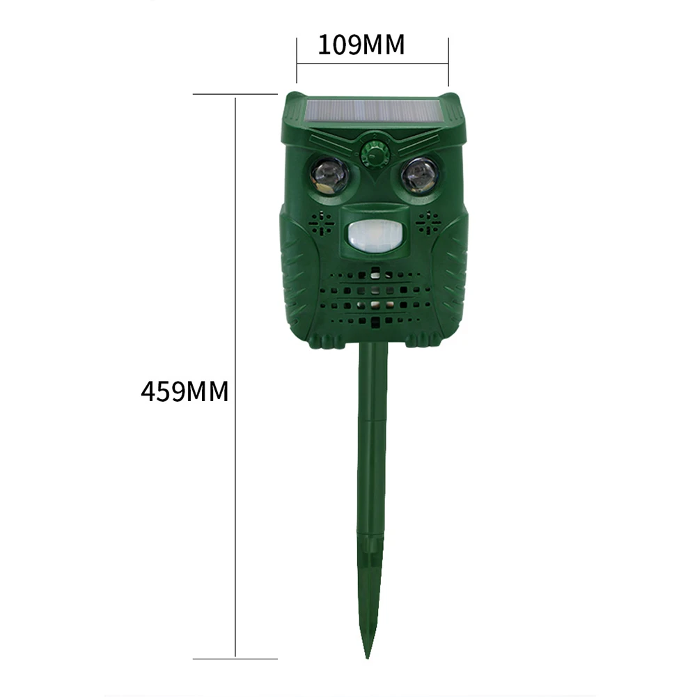 

Solar Powered Motion Activated Animal Repeller Electronic Ultrasonic Bird Dog Cat Repellent For Outdoor Garden Farm Dispeller