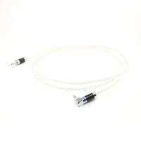 1 piece silver plated stereo 3 5mm to 3 5mm male to male wirecable with carbon fiber 3 5mm plugs