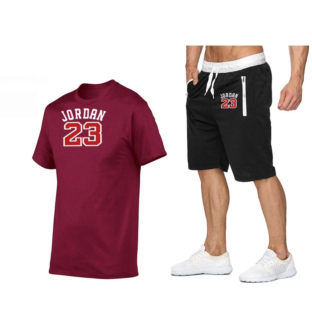 

Designer new cotton men's T-shirt + sports shorts suit summer high-quality T-shirt casual sports running suit