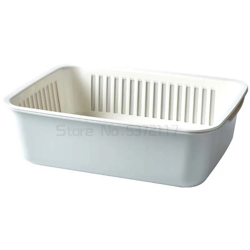 

Double-layer vegetable washing basket drain basket plastic household creative fruit plate multifunctional kitchen rice basin