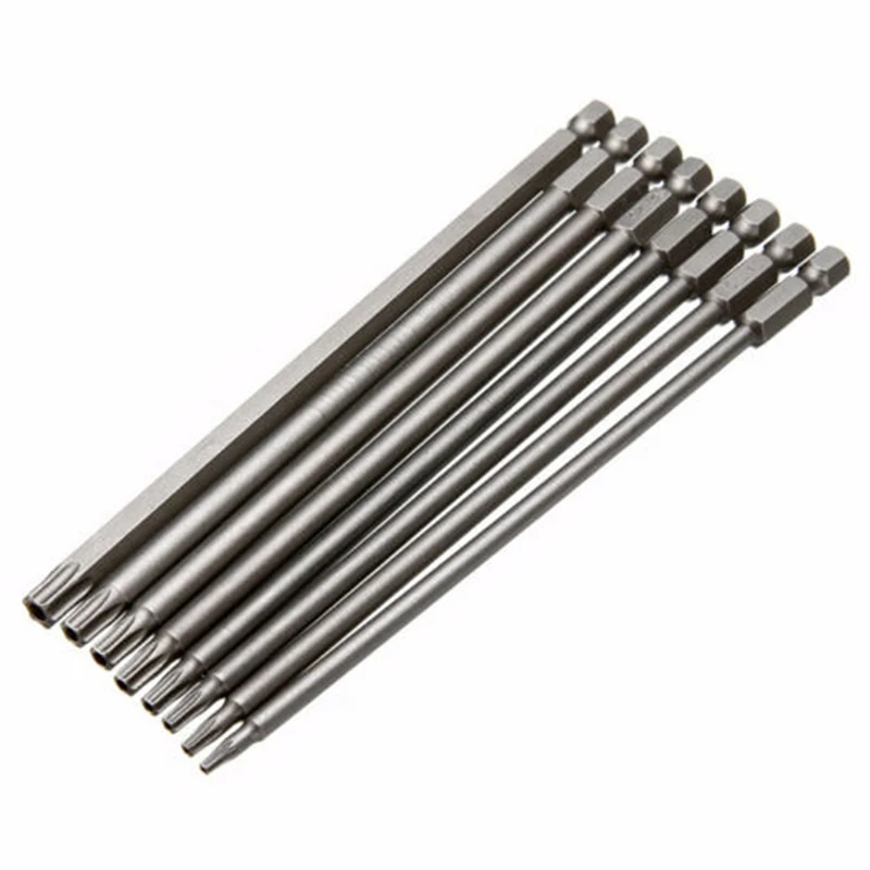 

8X T8-T40 Torx Screwdriver Bit Set Hex Security Magnetic Head Tools 150mm Long