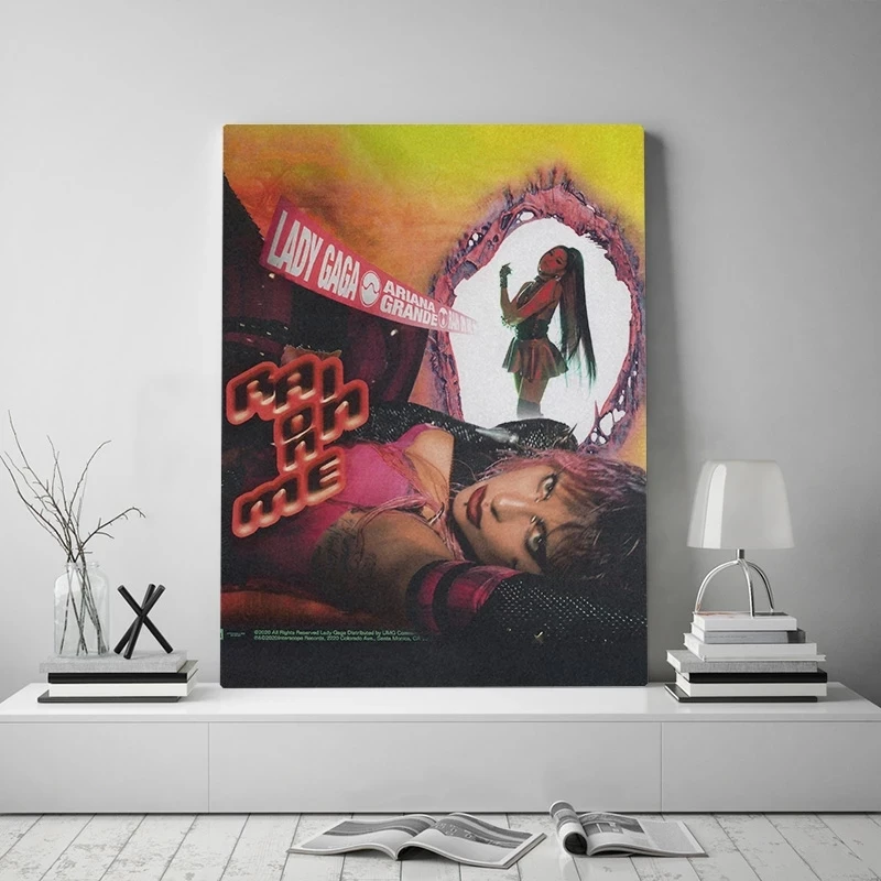 

Lady Gaga Ariana Grande Canvas Prints Paintings Wall Art Poster Modular Pictures Rain On Me Modern For Living Room Home Decor