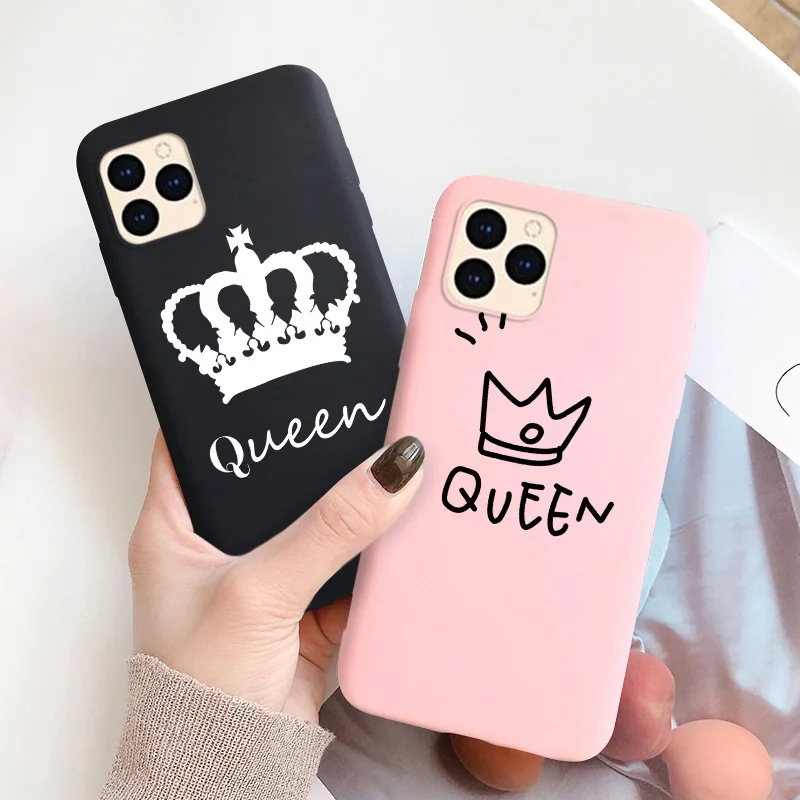 3D DIY мультфильм Король Королева Корона чехол для iPhone 11 Pro Max Чехлы 12 XR X XS SE 2020 7 8 6 6s