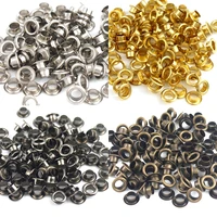 100pcs 5mm 6mm brass eyelets with washer leather craft repair grommet round eye rings for shoes bag clothing leather belt hat