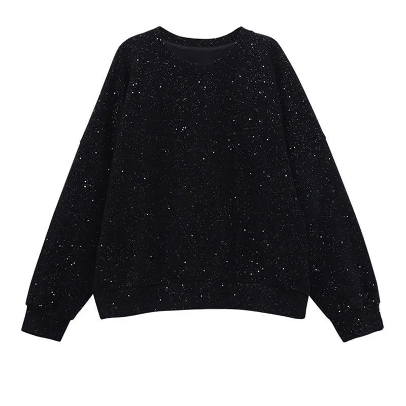 Женская Блестящая футболка блестки в виде пайеток пуловер новинка осень-зима 2019