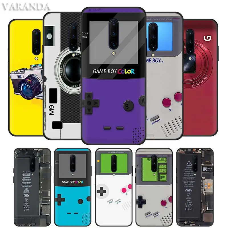 Battery Camera Gameboy Case for Oneplus 8T 8 7T Nord Z 7 Pro 5G Coque for Oneplus8 One Plus Z Black Silicone Phone Covers
