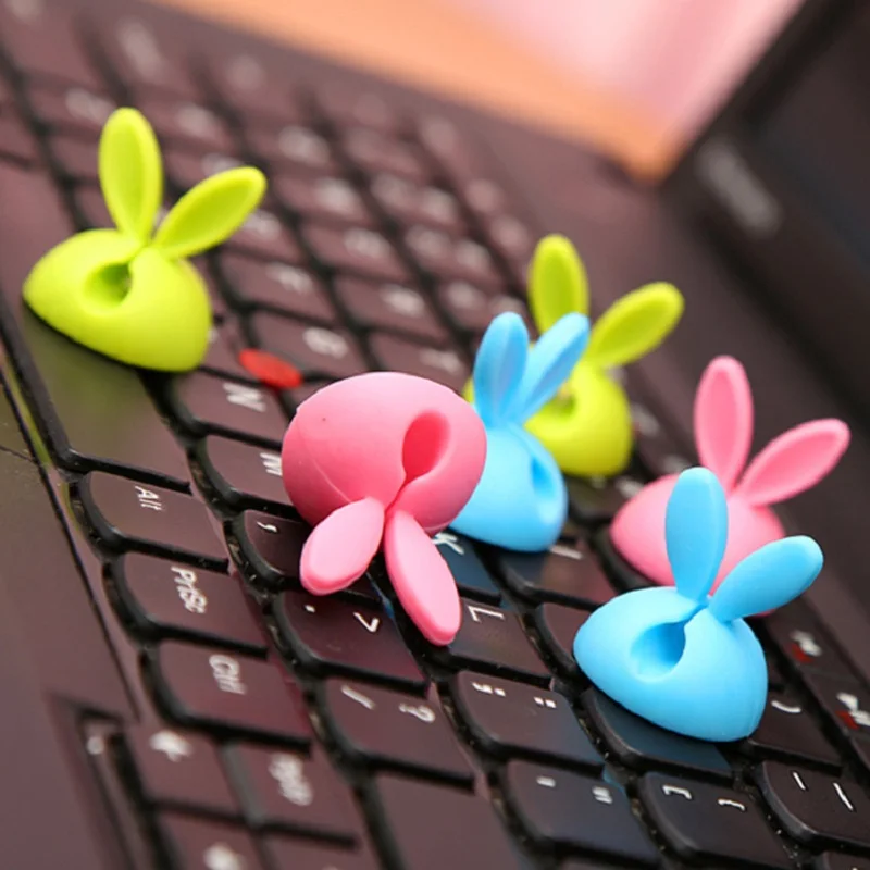 4 шт. зажимы для кабеля в виде кролика | Дом и сад