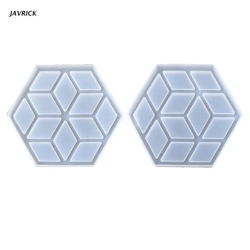 

Hexagonal Coaster Flower Pot Bottom Tray Mold Silicone Resin Molds for Resin Casting Home Decoration Table Wine Tray