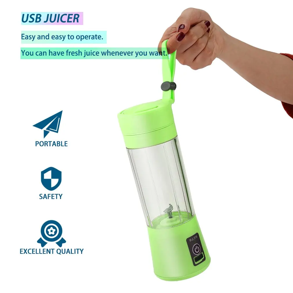 

USB Juicer Cup, Fruit Mixing Machine, Portable Personal Size Eletric Rechargeable Mixer, Blender, Water Bottle 380ml with USB