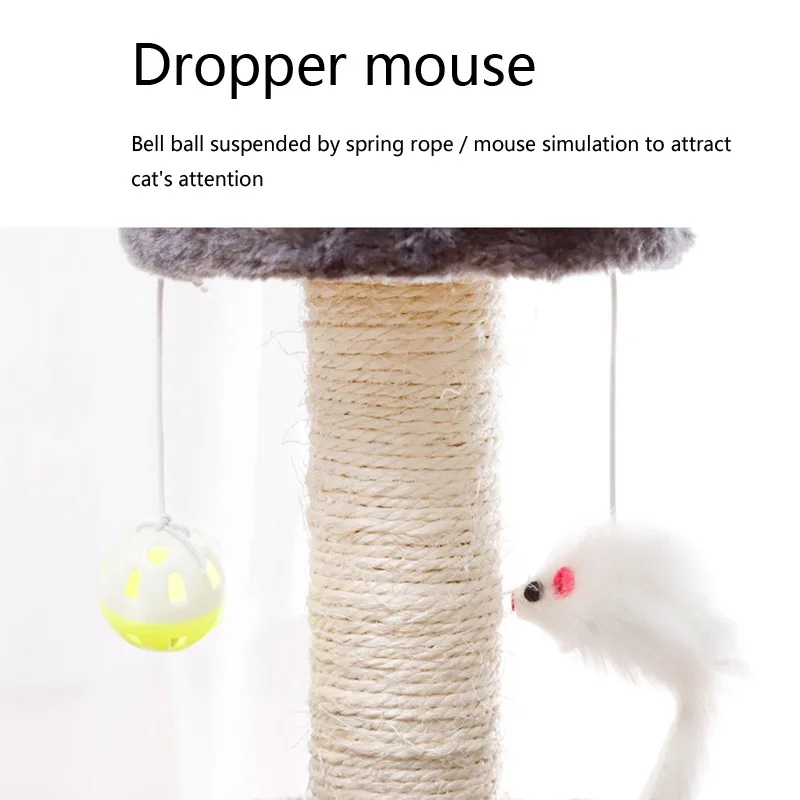 

Pet Cat Toys Cat Scratching Post For Kitty Cat Platform Toys Sisal Cat Scratch Board Post With Interesting Hanging Toy Balls