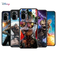 marvel avengers super hero groot for xiaomi redmi note 10s 10 9t 9s 9 8t 8 7s 7 6 5a 5 pro max tpu silicone black phone case