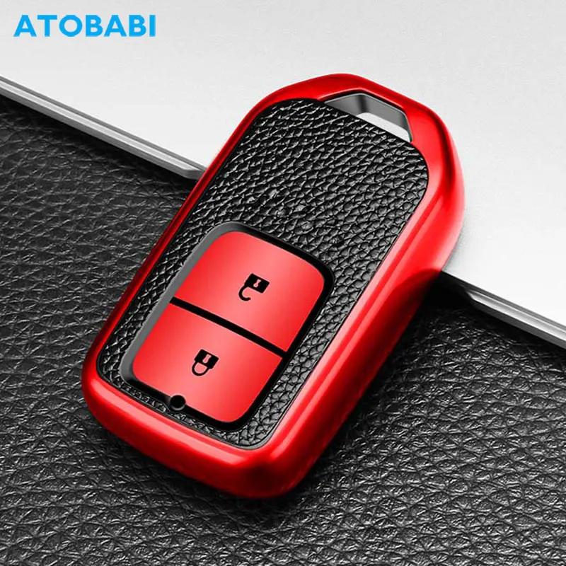 Чехол для автомобильного ключа из ТПУ Honda Fit Vezel шаттл Crosstour 2 кнопки брелок ключей