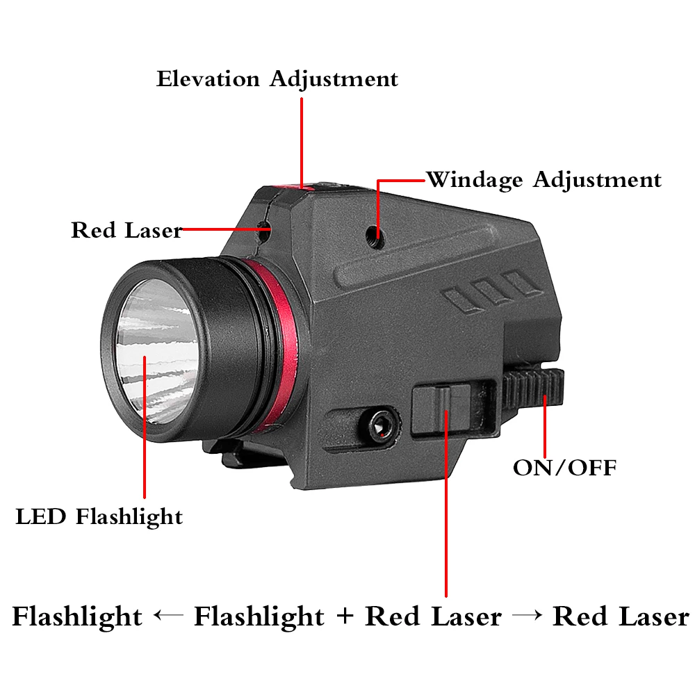 Тактический светильник для пистолета с красной точкой лазерный прицел