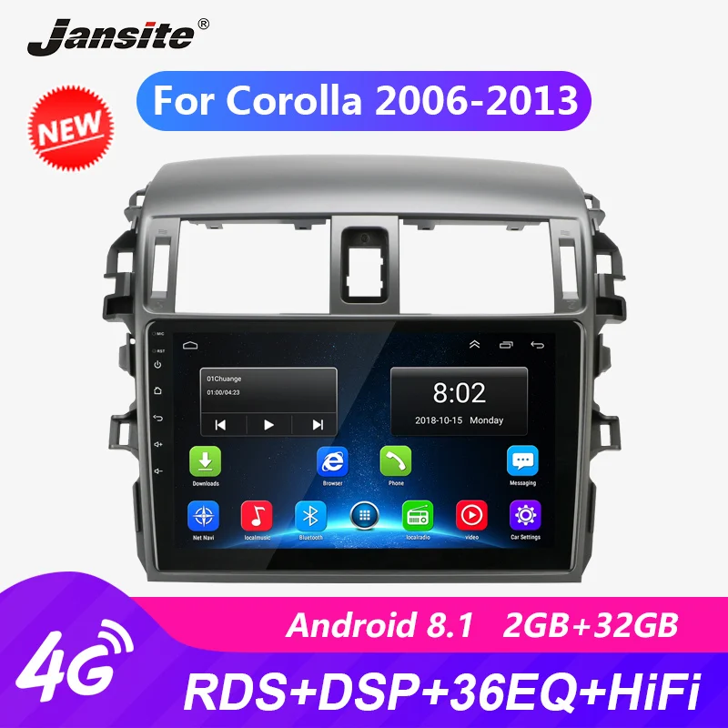 Jansite 9 &quotавтомобильное радио для Toyota Corolla 2006-2013 Android плеер сенсорный экран GPS