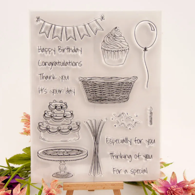 

ZFPARTY Happy Birthday Transparent Clear Silicone Stamp/Seal for DIY scrapbooking/photo album Decorative card making