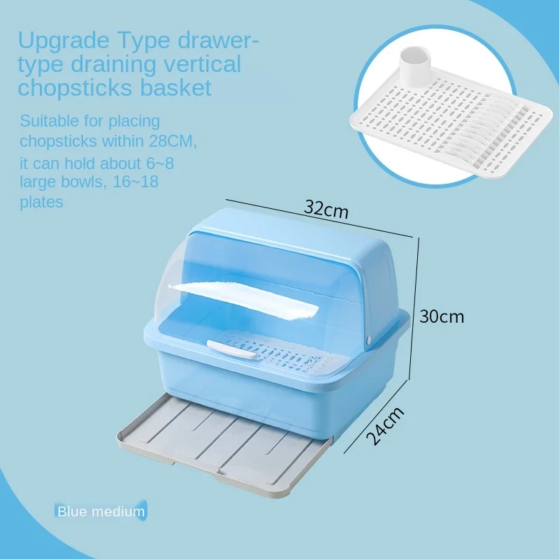 

Tableware Storage Box Plate Storage Boxes Draining Kitchen Supplies Bowls and Dishes Storage Rack Cupboard