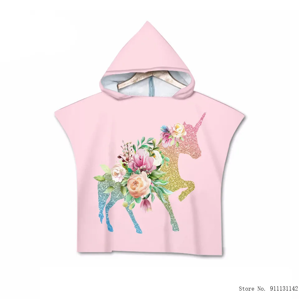 Модный комплект с цветочным рисунком Единорог градиента двухсторонняя 3D