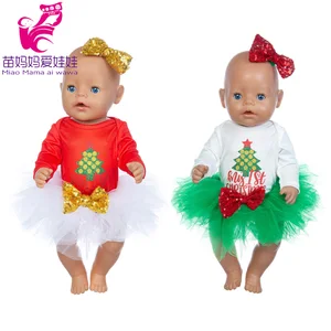 43 см Детская кукла платье Рождественский костюм для 18 дюймов девочка кукла одежда новый год подарок кукла игрушки одежда