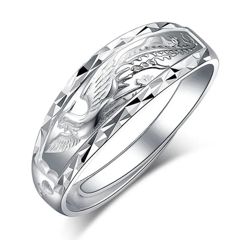 

Original Designer Craft Japanese And Korean Expression Devil Opening Ring Unique Lightning Silver Charm Brand Jewelry