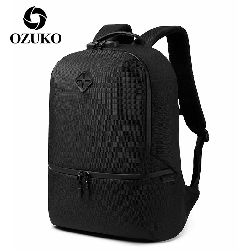 

OZUKO Anti Theft Backpack for Men Travel 15.6 Inch Laptop Bag with USB Charge Unisex School Bags Male Waterproof Outdoor Mochila