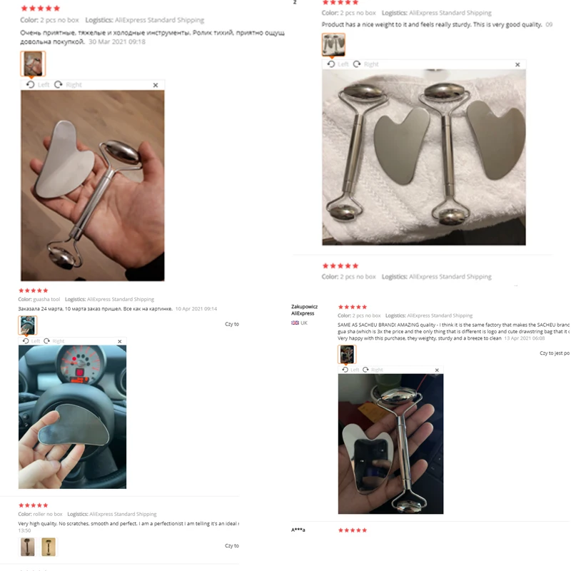 

Stainless Steel Facial Roller Gua Sha Tool Set Face Care Massage Crystal Jade Rose Quartz Health Anti Wrinkle Cellulite Massager