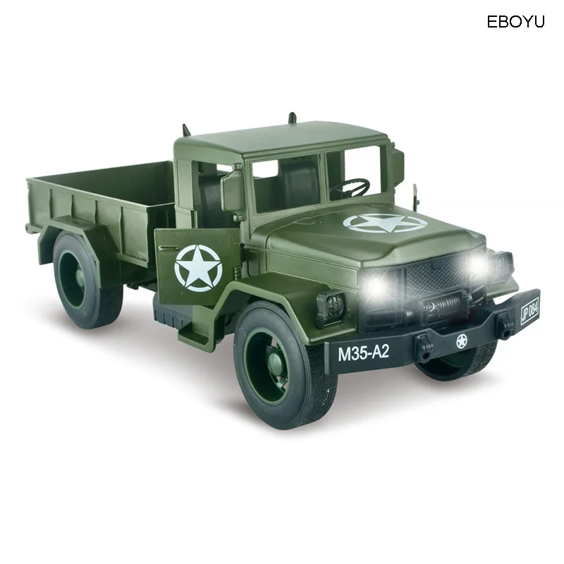 EBOYU 1:20 Pull and Go мини-грузовик литой классический военный грузовик армейские