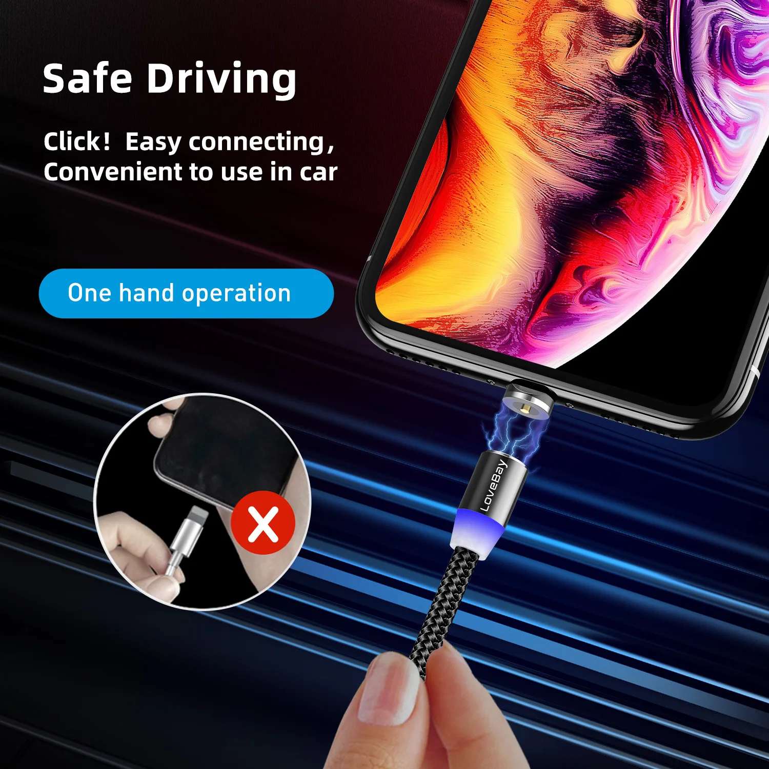 Lovebay Магнитный USB 3 м кабель для быстрой зарядки для Iphone TYPE-C Micro USB шнур Магнит Micro USB кабель для мобильного телефона USB шнур