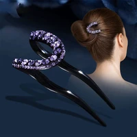 fashion plate hairpin rhinestone ponytail hair stick ancient style comb hair inserts ladies accessories headdress