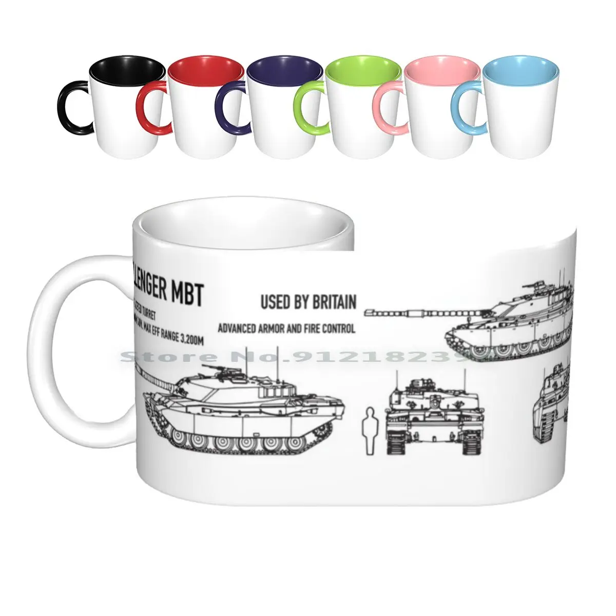 

Challenger 1 Fv4030 British Tank Blueprint Ceramic Mugs Coffee Cups Milk Tea Mug Schematic Blueprint Classic British Army