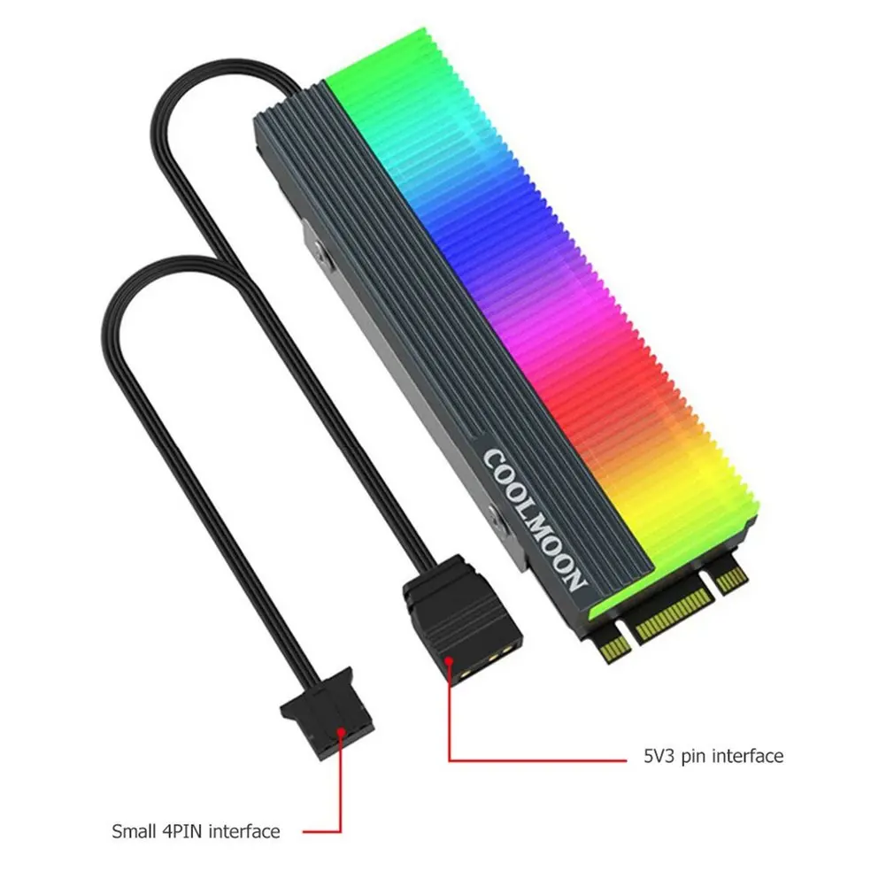5V ARGB Radiator For M.2 2280 SSD Solid State Drive Heat Sink With Dissipation Pad Cooling Down Dual Interface | Компьютеры и офис