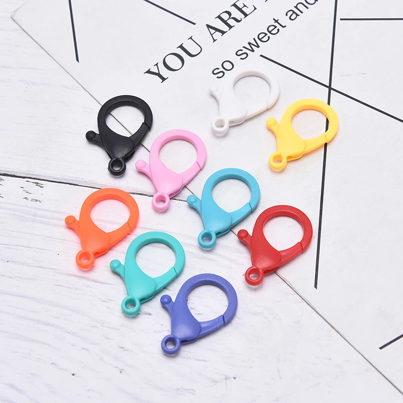 

20Pcs 35mm Colorful Plastic Lobster Clasps Buckle DIY Making Keychain Jewelry